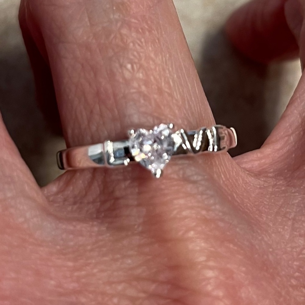 New CZ  925 LOVE ring Size 8